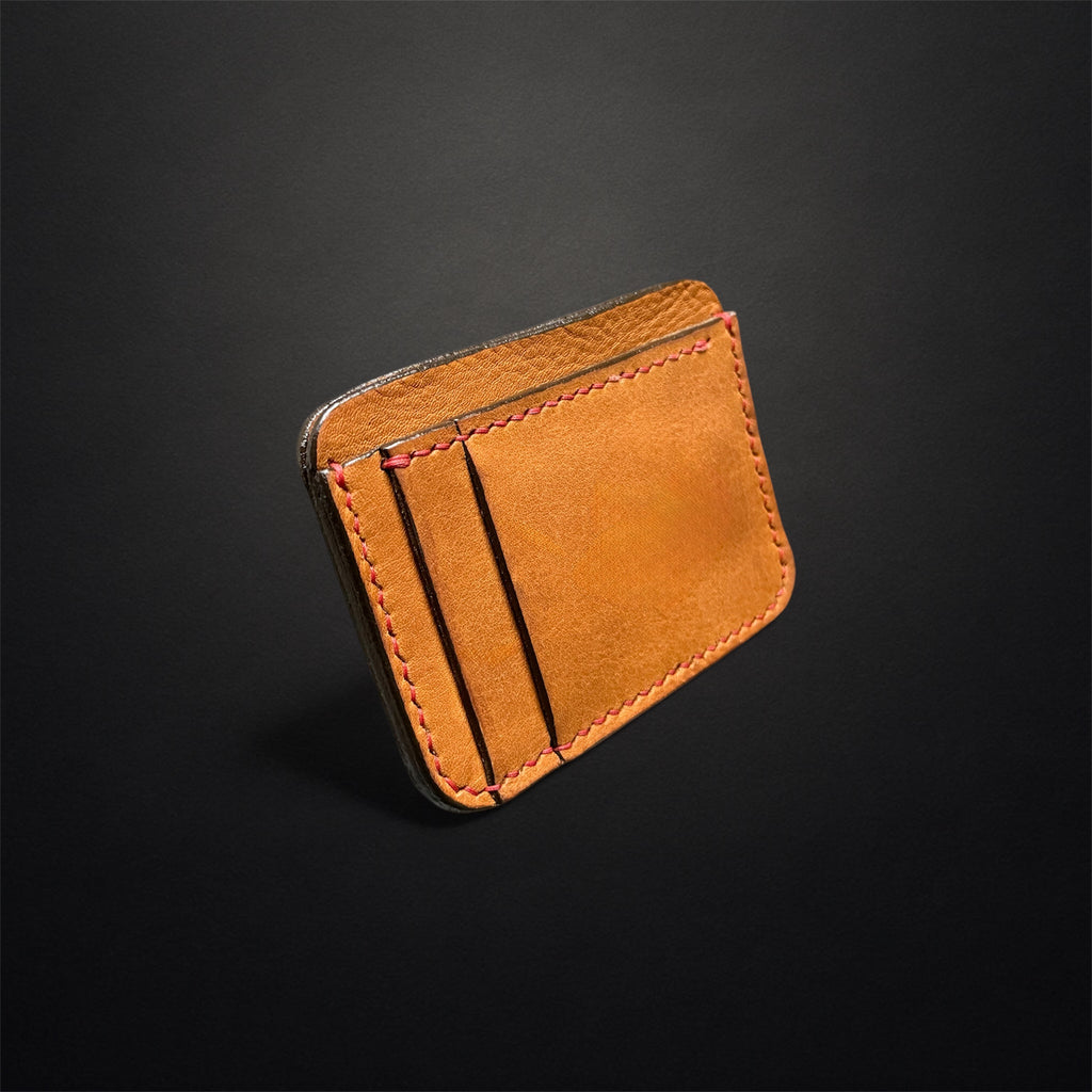 A41 Forge Ember Tan Handmade Leather Card Wallet — Chrome-Tanned Slim