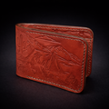 A41 NOVA Frontier Wallet — Handmade Mahogany Leather Bifold-Black Thread
