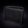 A41 NOVA Thorn Wallet — Handmade Black Leather Bifold-Black Thread
