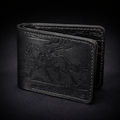 A41 NOVA Outlaw Wallet — Handmade Black Leather Bifold-Black Thread