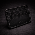 A41 EMBER Spurwire Wallet — Handmade Black Leather Card Wallet-Black Thread