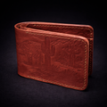 A41 NOVA Frontier Wallet — Handmade Mahogany Leather Bifold-Brown Thread