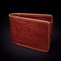 A41 NOVA Outlaw Wallet — Handmade Mahogany Leather Bifold-Brown Thread